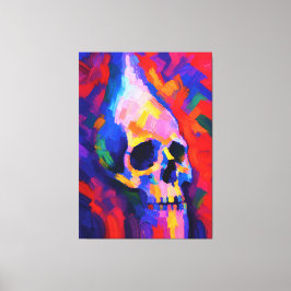 Abstracte schedel-schildering muur kunstprint canvas afdruk