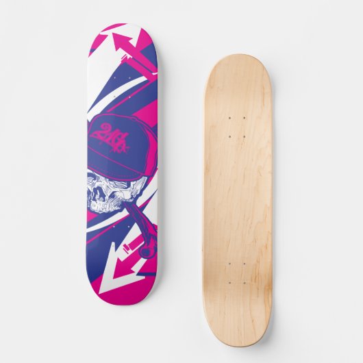 Abstracte schedel skateboard (Voorkant)