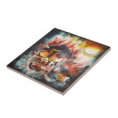 abstracte schedel tegeltje (Zijkant)