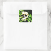 Abstracte schedel vierkante sticker (Tas)
