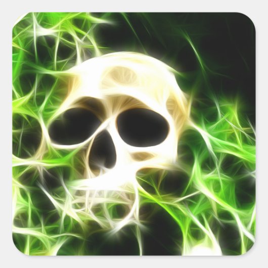 Abstracte schedel vierkante sticker (Voorkant)