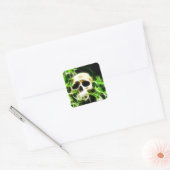 Abstracte schedel vierkante sticker (Envelop)