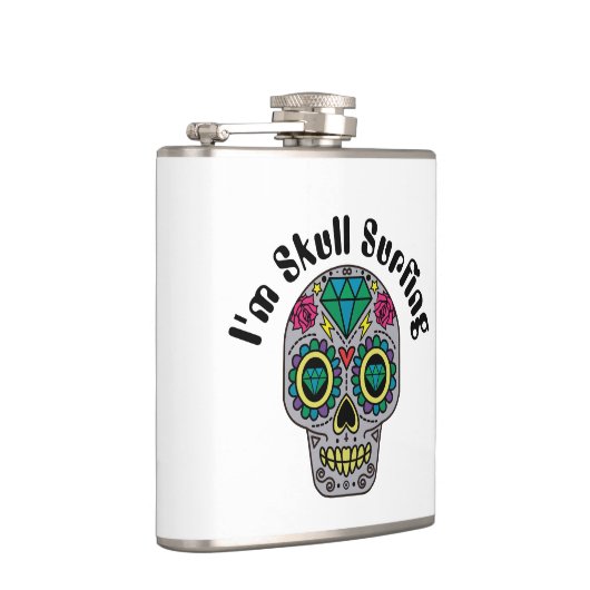 Abstracte schedelkolf heupfles (Rechts)