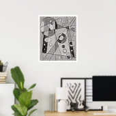 Abstracte schets #747 poster (Thuiskantoor)