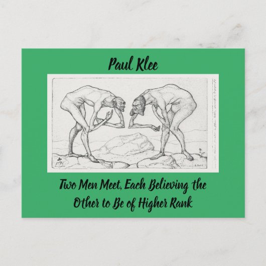 Abstracte Schets Paul Klee Two Mannen ontmoeten Briefkaart (Voorkant)