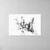Abstracte schets van het moderne stadsbeeld - Prem Canvas Afdruk (Voorkant)