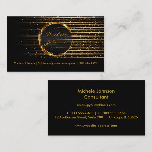 Abstracte schietschijf Gold Star Light Universe Visitekaartje (Voorkant / Achterkant)