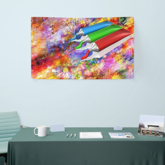 Abstracte schilder spandoek (Beurs)