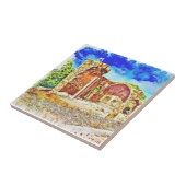 Abstracte Schilderachtig Middeleeuwen Tegeltje (Zijkant)