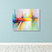 Abstracte schilderende moderne kunst canvas afdruk (Insitu (Houten vloer))