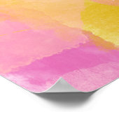 Abstracte schilderijen met roze en goudkleurige Wa Poster (Hoek)