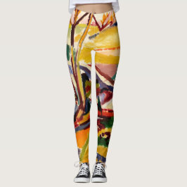 Abstracte schilderijen voor dames, kleurrijk leggings