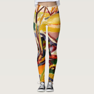 Abstracte schilderijen voor dames, kleurrijk leggings