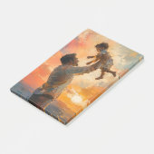 Abstracte Schildering Vader die Kind optilt bij Zo Post-it® Notes (Schuin)