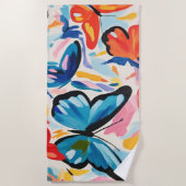 Abstracte schildering van vlinders. strandlaken (Voorkant)