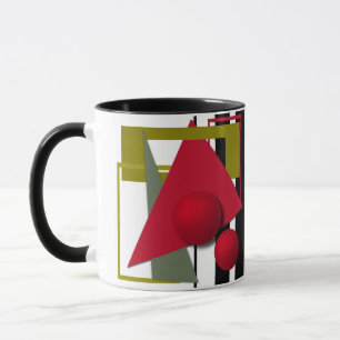 Abstracte schilderkunst, geometrische vormen mok
