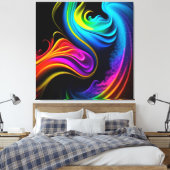Abstracte schildersplatter — canvas afdrukken (Insitu (Slaapkamer))