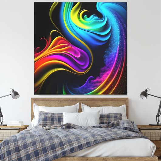 Abstracte schildersplatter — canvas afdrukken (Insitu (Slaapkamer))