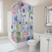 Abstracte schilderverf voor waterverf met bul douchegordijn (In situ)