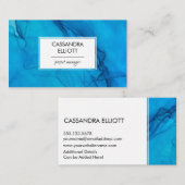 Abstracte Scuba Blue Alcohol Ink Liquid Art Visitekaartje (Voorkant / Achterkant)