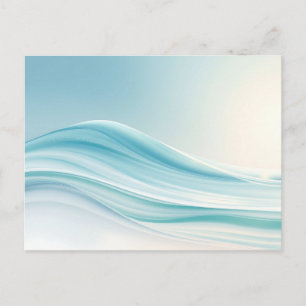 Abstracte serene oceaangolven met gladde blues briefkaart