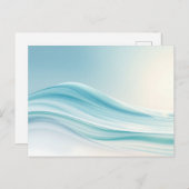 Abstracte serene oceaangolven met gladde blues briefkaart (Voorkant / Achterkant)