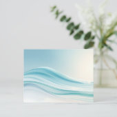 Abstracte serene oceaangolven met gladde blues briefkaart (Staand voorkant)