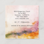 Abstracte serene therapeut vierkante visitekaartje (Achterkant)