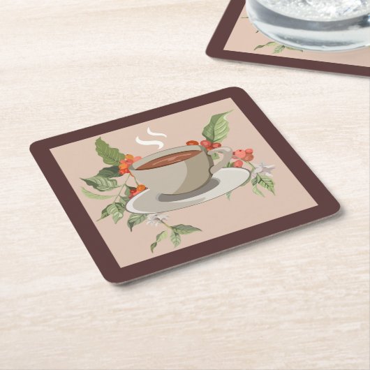 Abstracte set Koffiebeker Onderzetters (Schuin)