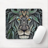 Abstracte Shabby Chic King Lion Muismat (Met muis)