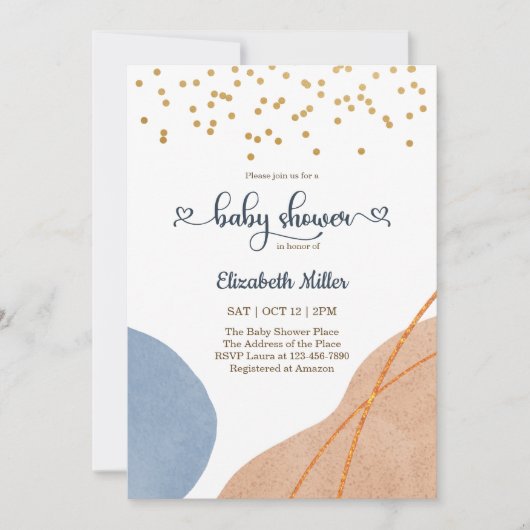 Abstracte Shapes Boho Baby shower (Voorkant)