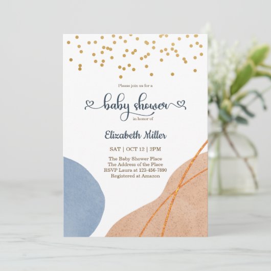 Abstracte Shapes Boho Baby shower (Staand voorkant)