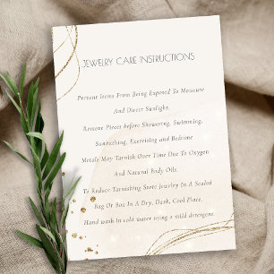 Abstracte Shiny Gold Ivory Waterverf Jewelry Care Visitekaartje