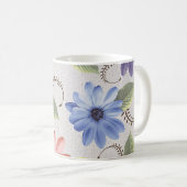 abstracte sierbloemolie, verfwand koffiemok (Voorkant rechts)