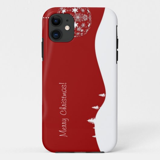 Abstracte Silhouette met rode en witte kerst Case-Mate iPhone Case (Achterkant)