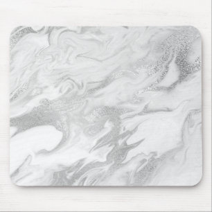 Abstracte Silver Gray Carrara White Marble Muismat