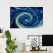Abstracte Sky Twirl Poster (Thuiskantoor)