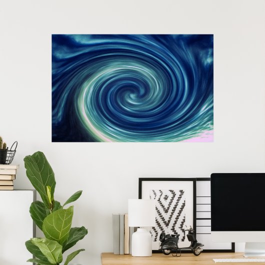Abstracte Sky Twirl Poster (Thuiskantoor)