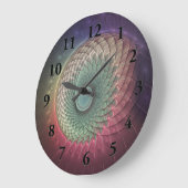Abstracte slak Kleurrijke Moderne Fractal Art Grote Klok (Hoek)