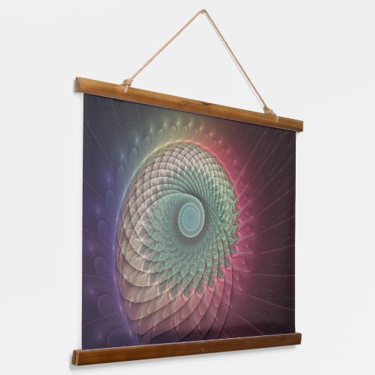 Abstracte slak Kleurrijke Moderne Fractal Art Hangend Wandkleed (Gebogen)