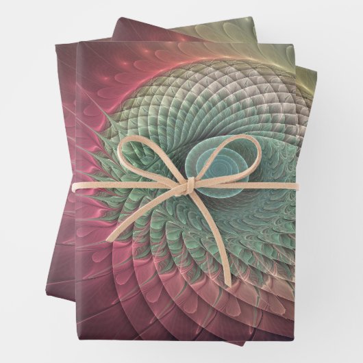 Abstracte slak Kleurrijke Moderne Fractal Art Inpakpapier Vel (In situ)