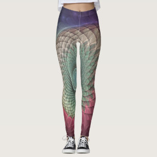 Abstracte slak Kleurrijke Moderne Fractal Art Leggings