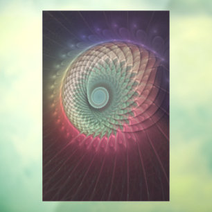 Abstracte slak Kleurrijke Moderne Fractal Art Raamsticker
