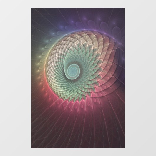 Abstracte slak Kleurrijke Moderne Fractal Art Raamsticker (Vel)