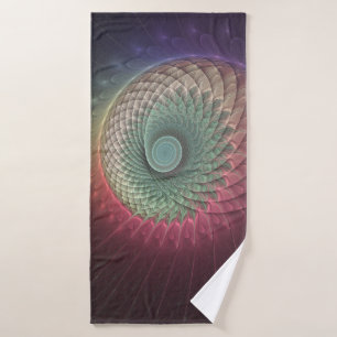 Abstracte slakkenkleurrijke moderne fractal kunst badhanddoek