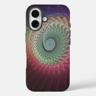 Abstracte slakkenkleurrijke moderne fractal kunst iPhone 16 hoesje