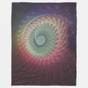 Abstracte slakkenkleurrijke moderne fractal kunst fleece deken