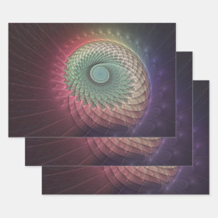 Abstracte slakkenkleurrijke moderne fractal kunst inpakpapier vel