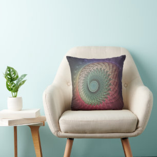 Abstracte slakkenkleurrijke moderne fractal kunst kussen
