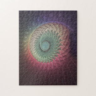 Abstracte slakkenkleurrijke moderne fractal kunst legpuzzel